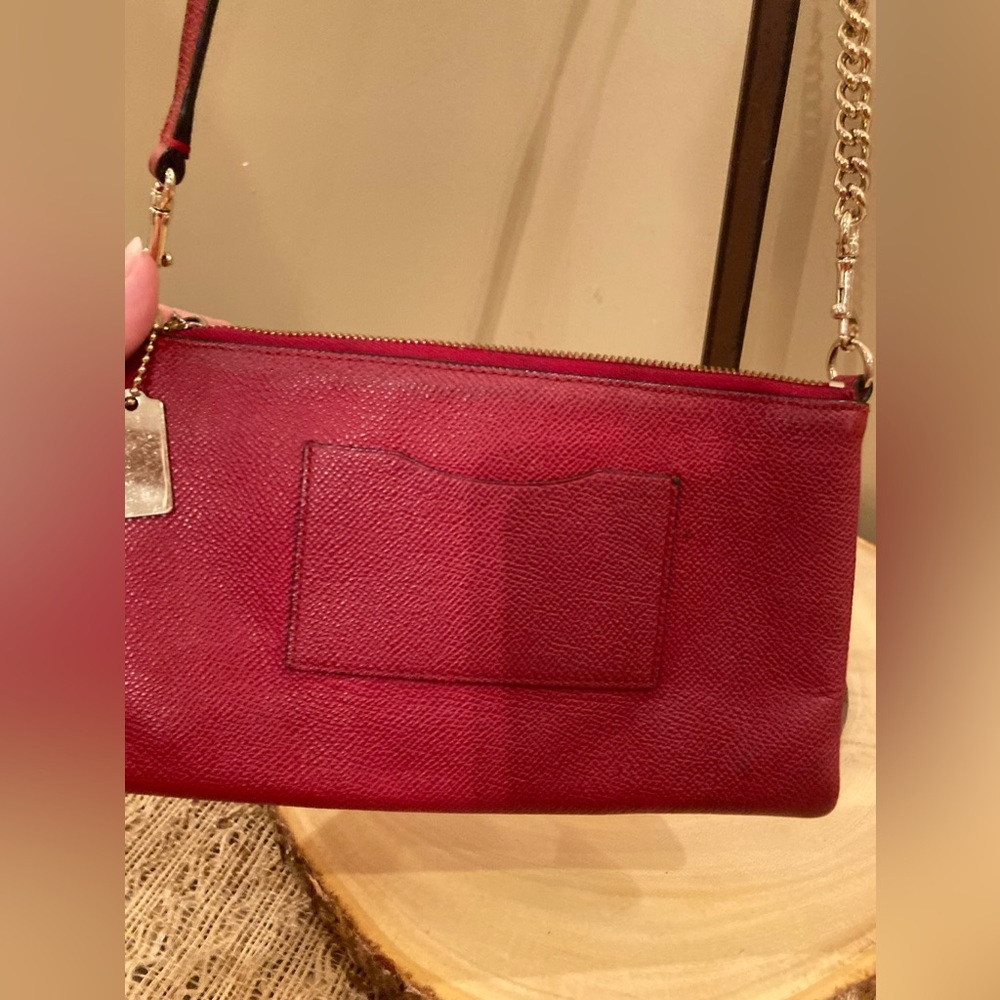 COACH KYLIE CROSSBODY IN EMBOSSED TEXTURED LEATHER Valentine RED MSRP $155 - Picture 9 of 9